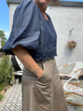 ESS Marina Embroidered Denim Top
