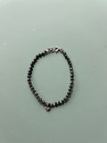 Handmade Tiny Heart Black Spinel Bracelet ~ Oxidised