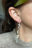 Handmade Leaf Drop Stud Earrings - Fresh Water Pearl