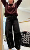 Marta Bitten Barrel leg jeans ~ Washed Black