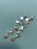 Handmade Leaf Drop Stud Earrings - Fresh Water Pearl