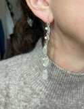 Handmade Leaf Drop Stud Earrings - Fresh Water Pearl