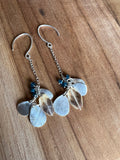 Handmade 3 Leaf Mini Hook Earrings - Citrine & Apatite