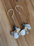 Handmade 3 Leaf Mini Hook Earrings - Citrine & Apatite