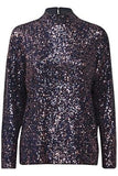 Saint Tropez Reyana Sequin Blouse ~ Night Sky