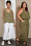 Eb&Ive Plumeria Tank Top ~ Moss