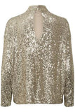 Saint Tropez Reyana Sequin Blouse ~ Desert Taupe