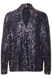 Saint Tropez Reyana Sequin Blouse ~ Night Sky