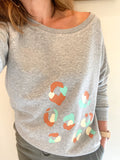 Camo Leopard Slouch Grey Sweatshirt ***LAST ONE***