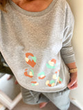 Camo Leopard Slouch Grey Sweatshirt ***LAST ONE***