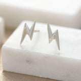 Lightning Bolt studs - Silver