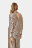 Saint Tropez Reyana Sequin Blouse ~ Desert Taupe