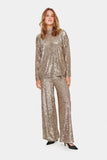 Saint Tropez Reyana Sequin Blouse ~ Desert Taupe