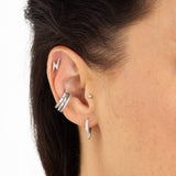 Lightning Bolt studs - Silver