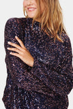 Saint Tropez Reyana Sequin Blouse ~ Night Sky