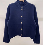 Belle Frill neck Short Coatigan ~ Navy