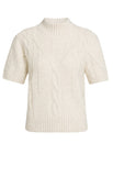 Yaya Cable Knit Short Sleeve ~ Cream