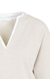 Yaya V-neck Sweatshirt with collar ~ Cashmere Grey