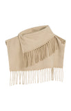 Yaya Fringed cropped poncho scarf ~ Cornstalk