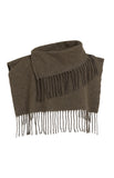 Yaya Fringed cropped poncho scarf ~ Brown