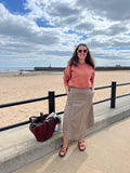 ESS Liliana Midi Skirt ~ Taupe