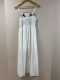 Embroidered White Sun Dress ~ Espresso