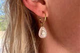 Hana Clear Quartz & Gold Hoop Earrings