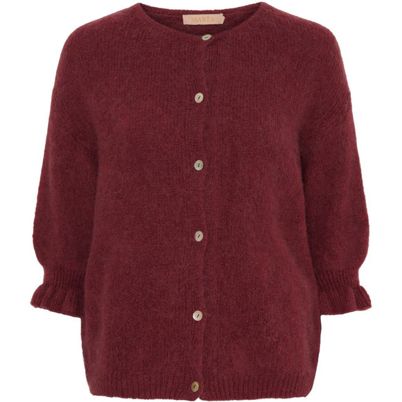 Marta Juliana Alpaca Frill Cardy ~ Vino