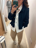 Aurora Stand up Collar Twill Jacket ~ Navy