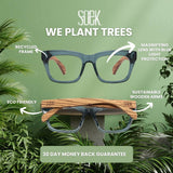 LILA GRACE CHAMPAGNE Wooden Blue Light Blocking Magnifying Reader +2.5