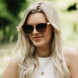 BELLA CHAMPAGNE -  Sunglasses l Wooden Polarised Sunglasses l Brown Graduated Lens l White Maple Arms