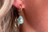 Hana Amazonite & Gold Hoop Earrings