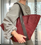 ESS Nariño hand woven Palm Tote ~ Vino & Cafe