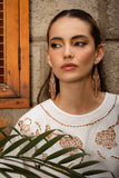 Beaded Handwoven Taos Fringe Earrings (Dark Brown)