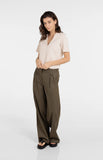 Yaya Cargo Wide leg trousers ~ Army Green