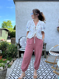 Boho Embroidered Tie front Blouse