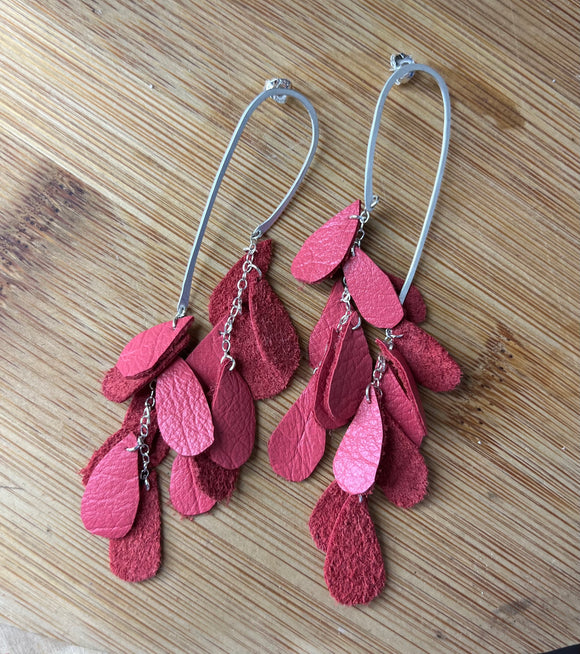 Salsa drop earrings ~ Hot Coral