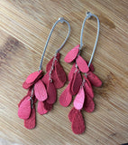 Salsa drop earrings ~ Hot Coral