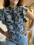 Cielo Embroidered Denim top