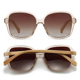SCARLETT CHAMPAGNE - Sunglasses l Clear Pink Frame l Brown Graduated Lens l  White Maple Arms