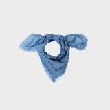 Small 100% wool scarf Sacha - Blue