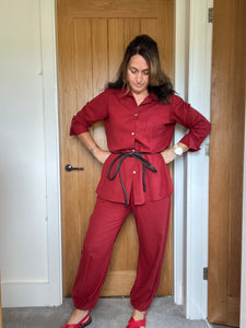Hand-made leather wrap belt ~ Cafe