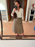 ESS Liliana Midi Skirt ~ Taupe