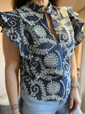 Cielo Embroidered Denim top