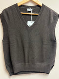 Sleeveless V-Neck Knit - Coffee