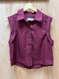 Everyday Style Story ~ Luna Sleeveless Shirt ~ Linen Bordeaux