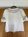 Boho Embroidered Tie front Blouse