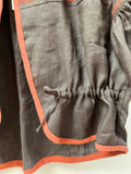 Rocio Embroidered Linen Jacket ~ Espresso & Terracotta