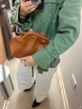 ESS Almeja Hermanita Leather Clutch ~ Rayas Miel