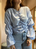 Everyday Style Story ~ Elisa Top with collar ~ Gingham Azul
